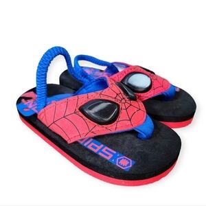 Marvel Spiderman Kids Flip Flops Elastic Back Heel Strap Sony Size S ( 7-8 )